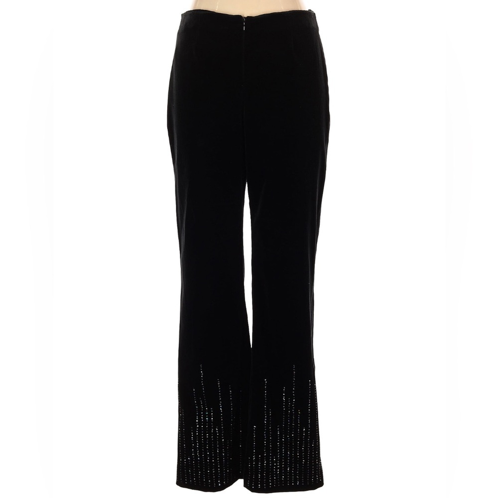 Vintage Y2K Cache Velvet Embellished Pants Black Size 10